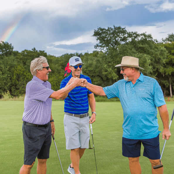 Guys Celebrating Golf Win