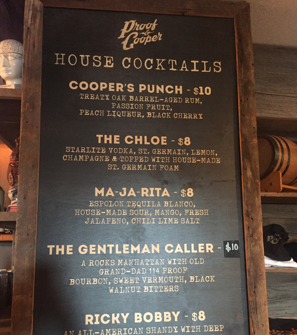 drink menu